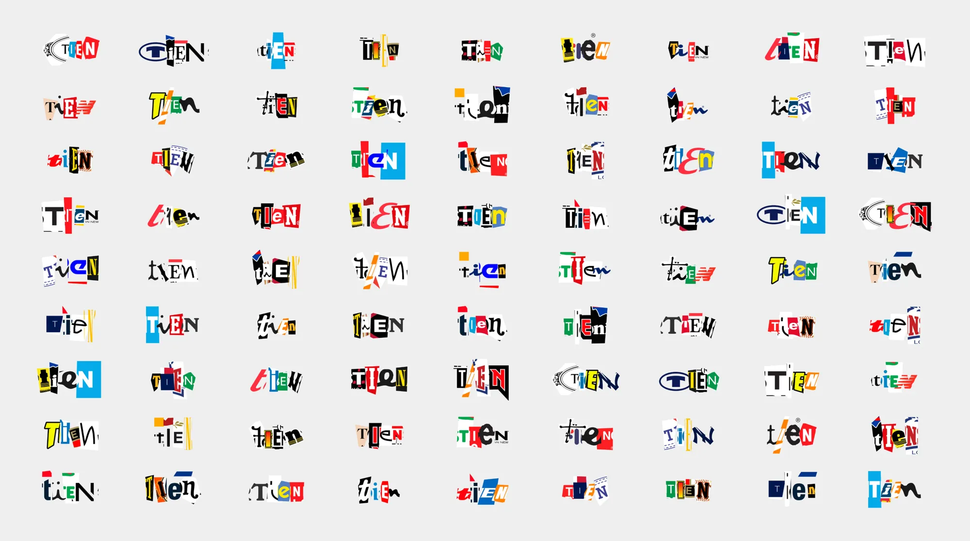 Tien: a thrift store identity made entirely from reuse